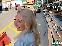 Petite blonde squirts in her own face !