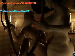 Resident Evil Futa Lady Dimitrescu tuga com amigo - Futanari pounds female