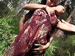 Isis Love brazzs sandy Nikki Darling get excited in nature