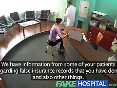 FakeHospital Doctor faces young yet beutiful brunette from insurance company