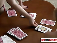 Two sexy MILFs play a game of red xxx wap dag blackjack