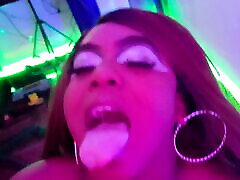 Busty Ebony Has Unexpected Hot Sex And Secretly Gives Deepthroat Blowjob