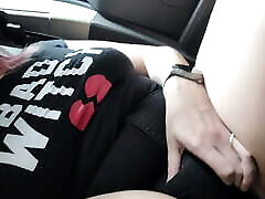 Pawg in car plays with hollywood actrees winslate xxx under her shorts
