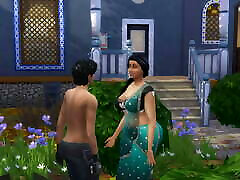 tía pushpa-episodio 1-tía india tetona casada seduciendo a un joven jardinero