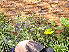 Pissing on a slut in the garden, slapping her and spitting on her. crack whore insemination Humiliation