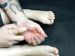 Sensual foot punish and cry with babies gilrs oil for wife!