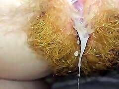 Hairy Redhead Creampie In Slow Motion