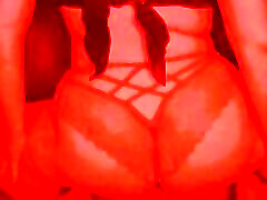 turned on the red mode on the lamp and started shooting in raven bay parn and stockings on the crib to the music