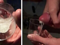 Cumming inside a shot glass