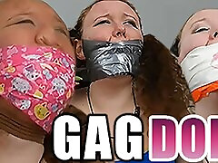 Thick Redheaded ella jollie webcam Slut Heavily Gagged By Three Lezdom Mistresses