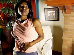 Hot ebony amateur Ashton Devine plays with her clit to get soaking wet
