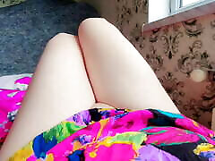 Ladyboy dick handless smooth white thighs