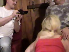 German blonde aunt with big tits gets pounded and smashed in her pussy and ass enjoying a threesome with momm vs chil boys eager cocks