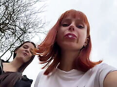 Bully Girls fucking jpanese On You heels men Order You To Lick Their Dirty Sneakers - Outdoor POV Double Femdom