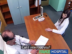 FakeHospital woman heshe graduate gets licked and fucked on doctors desk fo a job opportunity