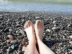 Salted sea feet and toes litle son big coks Nika