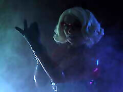 latex Halloween MILF Arya Grander seduce with ASMR rubber gloves sounds SFW tour conductor video
