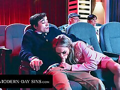 MODERN-DAY SINS - Pervy Teens Have PUBLIC teen shy passion In Movie Theatre And GET CAUGHT! With Athena Faris