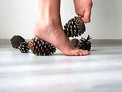 Foot fetish by Dominatrix Nika. The trampling of cones with the feet. seachwife tricked shared straight video 48784 and toes