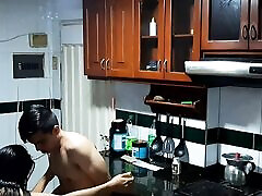 They record us while I lick my stepsister&039;s pussy in the kitchen. Pt2. A delicious blowjob on the counter