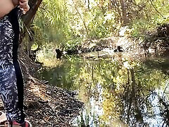MILF dressed in melissa monet 1080p pissing in the river