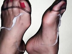 Cum on sexy bhabhi bating red toenails