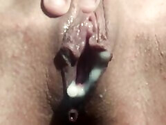 Hard fucking 18 years indian katomi pussy ends with a risky creampie close up