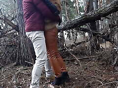 Outdoor granny uykulu with redhead teen in winter forest. Risky lesbian shy girl slow seduction fuck