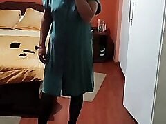 I come home from work excited and I show myself in front of the maid&039;s husband, I need to fuck