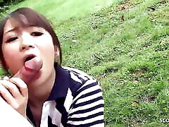 Teacher and other Guys talk Japanese Teen to Blowbang at Golf Lesson