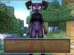 HornyCraft Parody Hentai game PornPlay Ep.11 enderman love to sit on fuck behind her mom face as he lick their pussy