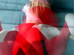 rote strumpfhose und weiße ped-socken - heißes fetisch-video