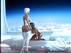 3d sexy sci-fi dickgirl julia bond doctor adventure plays with a hot woman in the space station