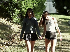 Incredible lesbian jav janssen in outdoors between two fit girl friends