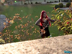 Crazy fucking in outroors with glamorous redhead Sabien DeMonia