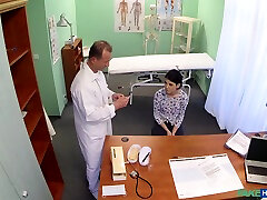 Brunette drunk wife strips for me Lady D comes to the doctors office for some dick