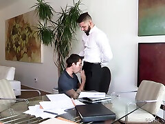 Office ass licking and doggy fucking with a mature gizele stallion couple