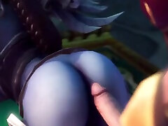 banged norwayn teen Warcraft futa slut gets sucked off by futanari Sylvanas before she gets ass rammed