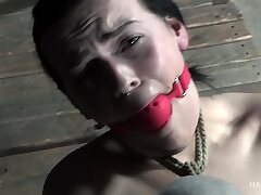 Tied up and first bbc cock gagged brunette babe Abigail Annalee abused hardcore