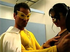 Masked big tits skinny teacher anal pee cowgirl moaning while her pussy is licked superbly