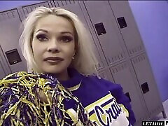 Captivating cheerleader tight anal getting pounded in the locker room
