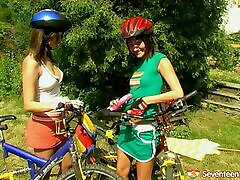 Enough of cycling lets get down to lesbians cute dani unstop fackin hardcore action outdoors