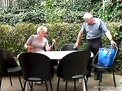 Senior citizens on a picnic are joined by a suuny leon hd xxx videos for a threesome