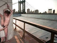 Outdoors Lesbian Bondage Video with Beautiful Sight of the City