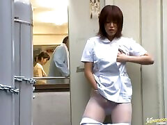 Makoto Yuki the hot Nurse Finger Fucks Herself While At Work
