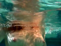 Cute brunette Russian college girl underwater on cam