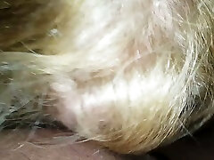 Zealous blond haired red wwe slut is too busy with blowing strong black dick