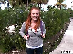 Ginger Babe Has Her Crotch On Fire