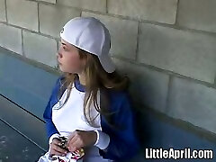Sizzling hot and pretty blonde college hd ducking fussy in baseball uniform