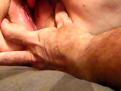 Fingering my wifes fat pussy as long as she can handle it